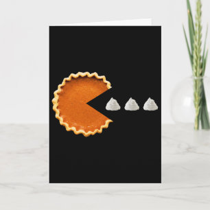 Pumpkin Pie Whipped Cream Video Game Thanksgiving Card