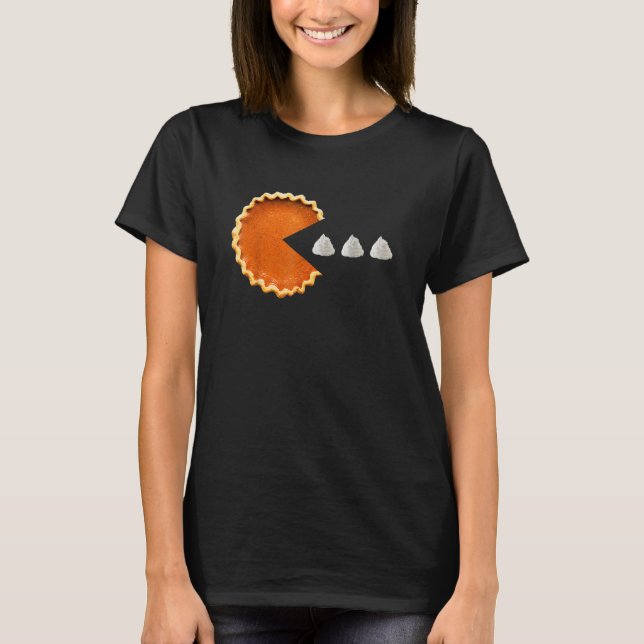 Pumpkin Pie Whipped Cream Video Game Thanksgiving T-Shirt (Front)