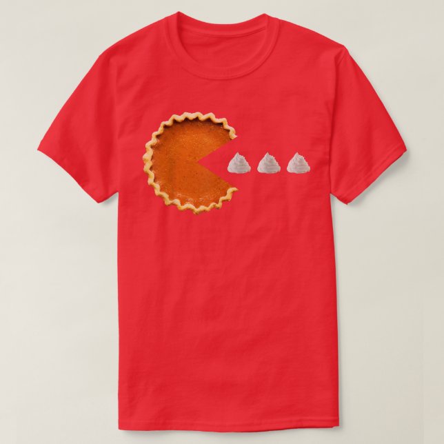 Pumpkin Pie Whipped Cream Video Game Thanksgiving  T-Shirt (Design Front)