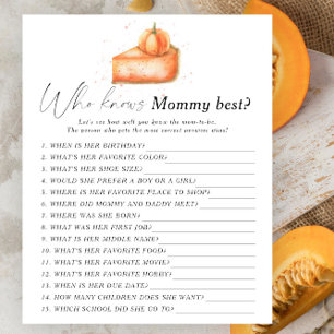 Pumpkin pie - Who knows mummy best game