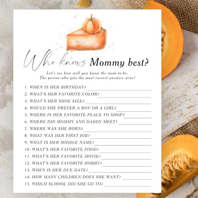 Pumpkin pie - Who knows mummy best game (Creator Uploaded)