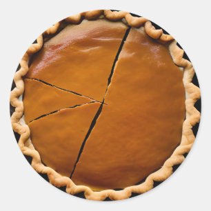 Pumpkin Pie with Crust Classic Round Sticker