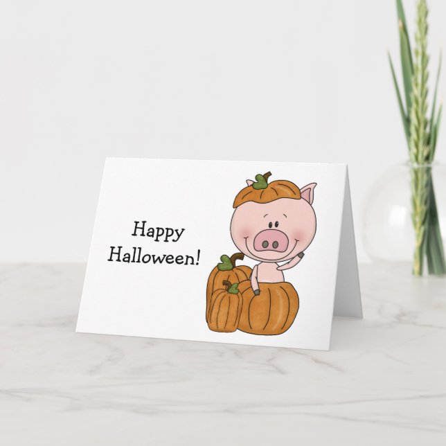 Pumpkin Pig (customisable) Card (Front)
