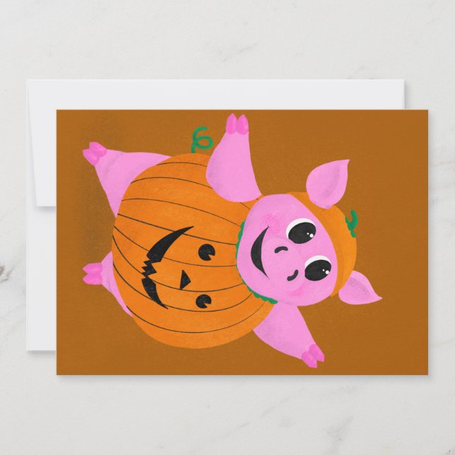Pumpkin Pig Holiday Card (Front)