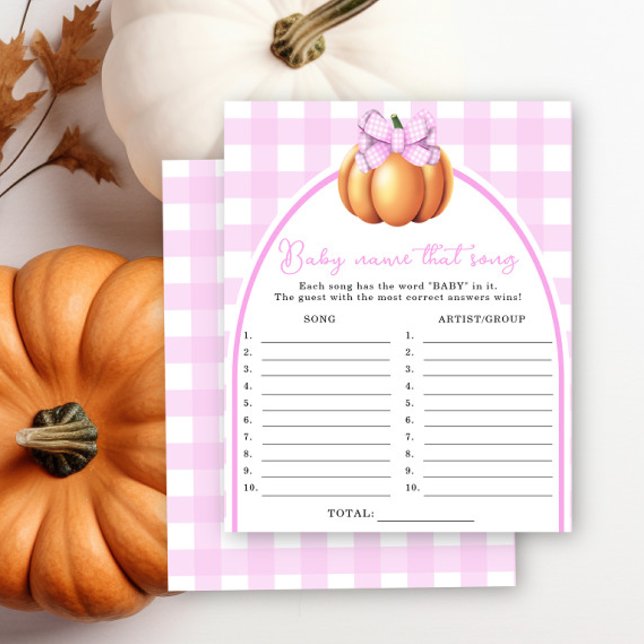 Pumpkin pink bow baby shower Name that song game (Creator Uploaded)