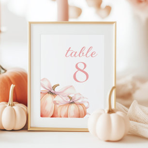 Pumpkin Pink Bow Table Numbers