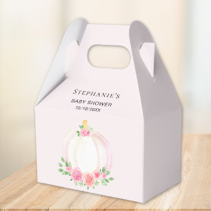 Pumpkin Pink Floral Baby Girls Fall Shower  Favour Box