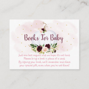 Pumpkin Pink Gold Burgundy Baby Book Request Enclosure Card