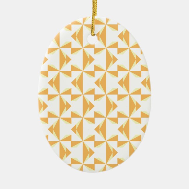 Pumpkin Pinwheels Ceramic Ornament (Front)