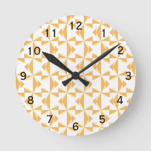 Pumpkin Pinwheels Round Clock