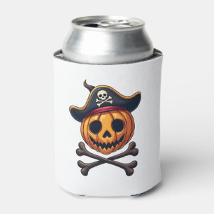 Pumpkin Pirate � Halloween Skull Shirt Can Cooler