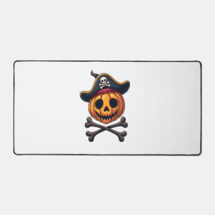 Pumpkin Pirate � Halloween Skull Shirt Desk Mat