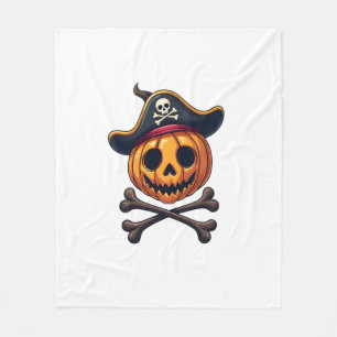 Pumpkin Pirate � Halloween Skull Shirt Fleece Blanket