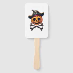 Pumpkin Pirate � Halloween Skull Shirt Hand Fan