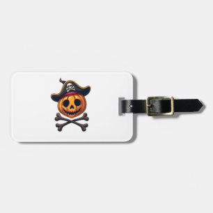 Pumpkin Pirate � Halloween Skull Shirt Luggage Tag