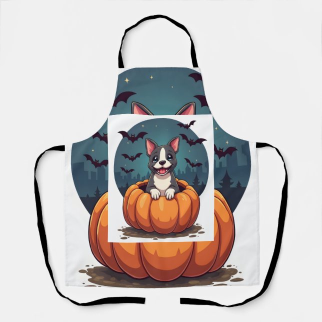 Pumpkin Pitbull Smile Apron (Front)