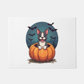 Pumpkin Pitbull Smile Doormat