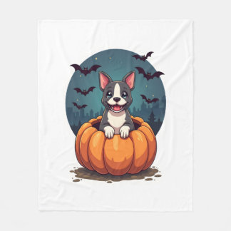 Pumpkin Pitbull Smile Fleece Blanket