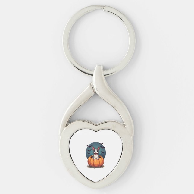 Pumpkin Pitbull Smile Key Ring (Front)