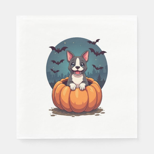 Pumpkin Pitbull Smile Napkin (Front)
