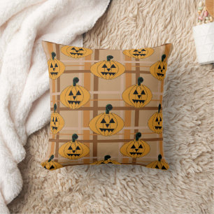 Pumpkin Plaid Cushion