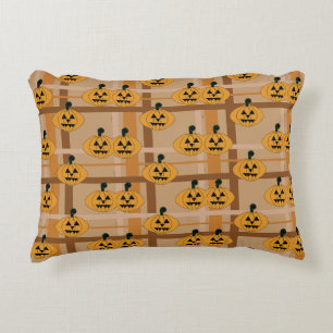 Pumpkin Plaid Decorative Cushion
