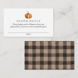 Pumpkin Plaid Diaper Raffle Enclosure Card