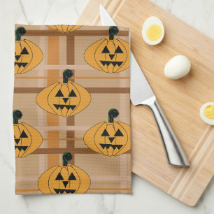 Pumpkin Plaid Tea Towel