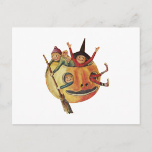 Pumpkin Play (Vintage Halloween Card) Postcard