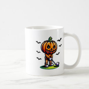 Pumpkin Playing Golf Halloween Sports Funny And Sp Coffee Mug