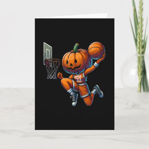 Pumpkin Playing Sketll Dunk Halloween Costume Spor Card