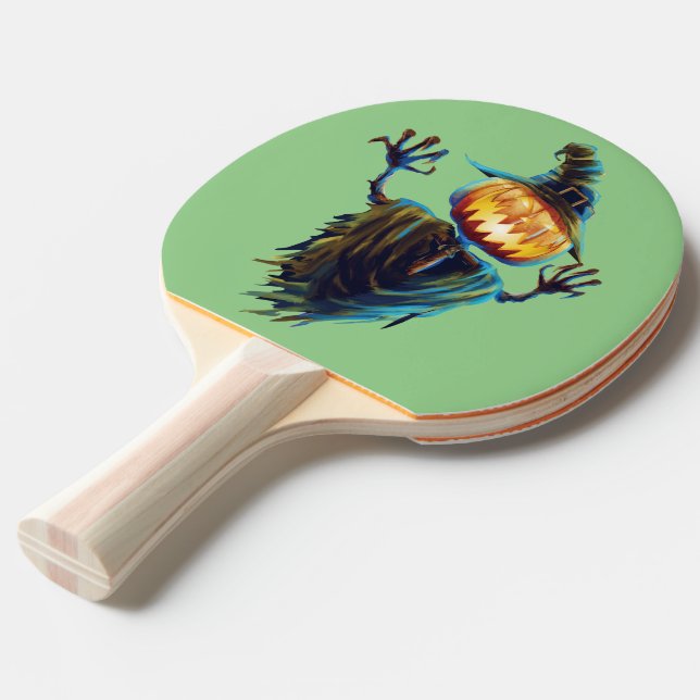 Pumpkin Power: Halloween Ping Pong Paddle (Front Angle)