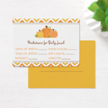 Pumpkin Predictions Baby Shower Card Large