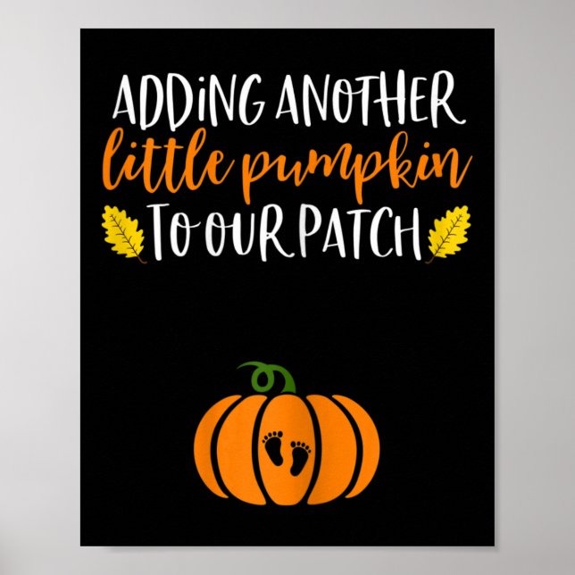 Pumpkin Pregnancy Announcement  Halloween Baby Poster (Front)