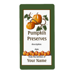 Pumpkin Preserves Canning Label