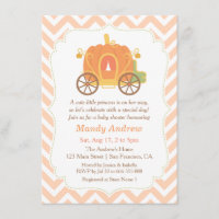 Pumpkin Princess Carriage Baby Shower Invitations