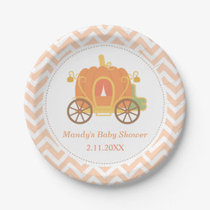 Pumpkin Princess Carriage Baby Shower Supplies Paper Plate