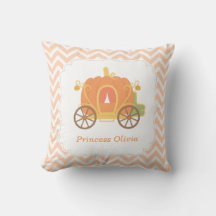 Pumpkin Princess Carriage Girls Room Personalised Cushion