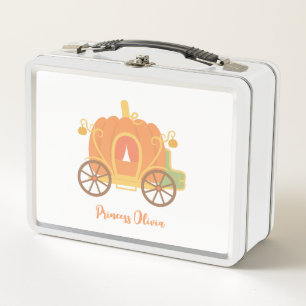 Pumpkin Princess Carriage Personalised Girls Metal Lunch Box