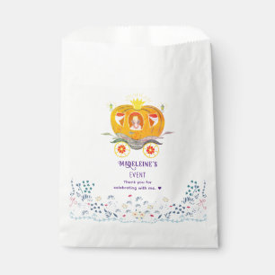 Pumpkin Princess Carriage Wildflowers Birthday Favour Bag