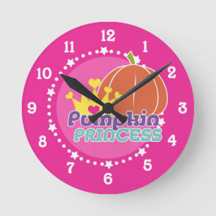 Pumpkin Princess Round Clock