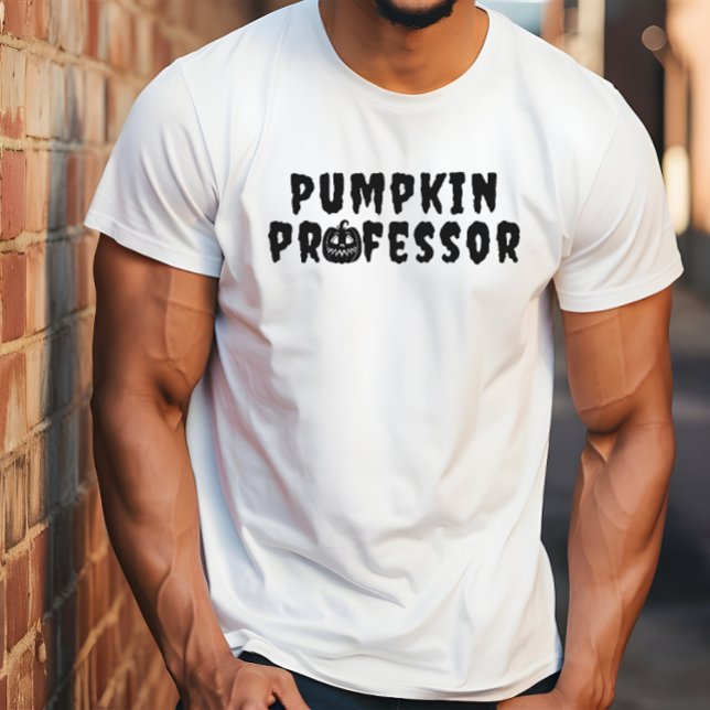 Pumpkin Professor black typography T-Shirt (Creator Uploaded)