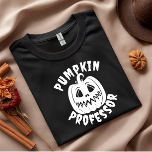 Pumpkin Professor white typography T-Shirt