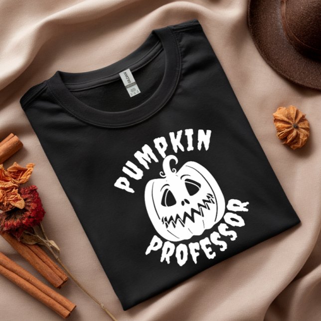 Pumpkin Professor white typography T-Shirt (Creator Uploaded)