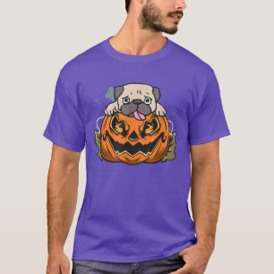 Pumpkin Pug Funny Halloween Dog T-Shirt