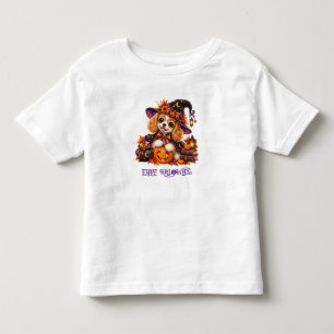 Pumpkin Pup Witch – Tots Halloween Toddler T-Shirt