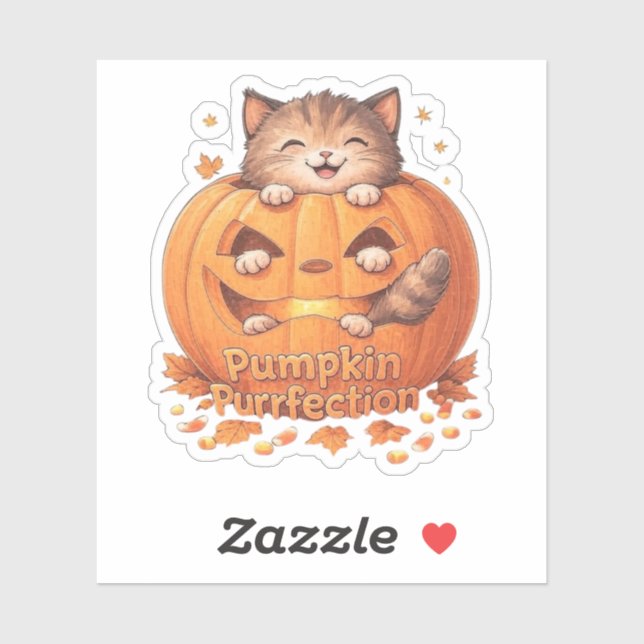 Pumpkin Purrfection – Cute Halloween Cat Vinyl (Sheet)