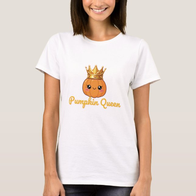 Pumpkin Queen – Cute Fall T-Shirt for Women (Front)
