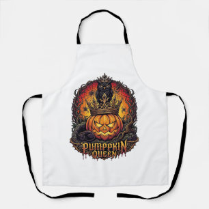 Pumpkin Queen Halloween Owl Spider Black Cat_1 Apron