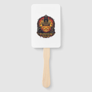 Pumpkin Queen Halloween Owl Spider Black Cat_1 Hand Fan